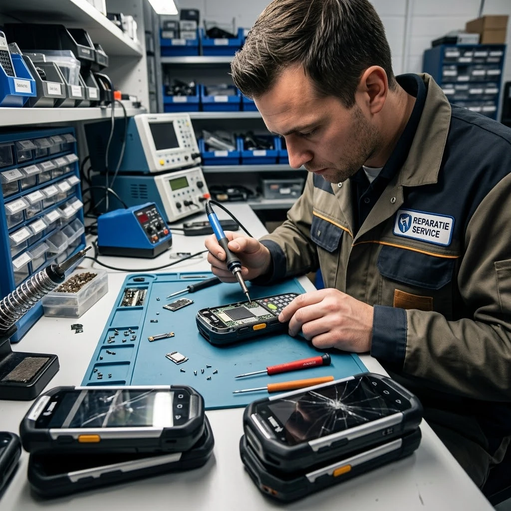 Zebra TC-handhelds met gebarsten scherm klaar voor reparatie